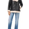 Faux Leather Bomber Jacket for Women