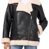 Faux Leather Bomber Jacket for Women