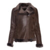 Womens Spanish Merino Shearling Tabacco Leather Jacket
