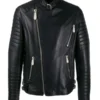 Men Black Biker Leather Jacket
