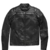 Motorcycle Black Cafe Racer Leather Jacket