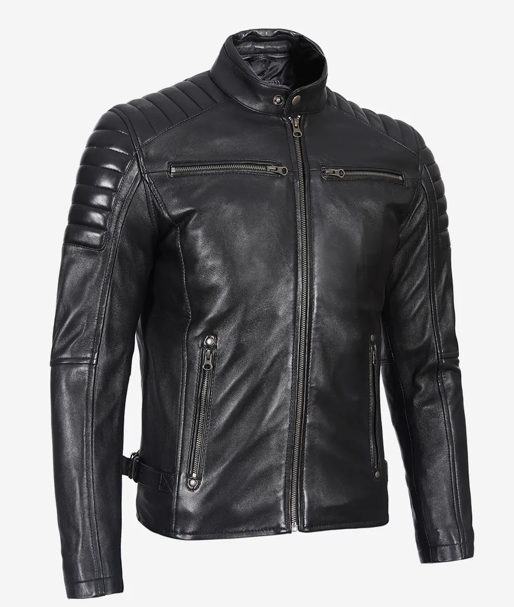 Mens Black Biker Jacket