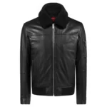 Bomber Fur Collar Real Leather Jacket