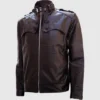 Versatile Mens Brown Biker Leather Jacket
