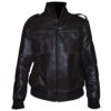 Black Leather Bomber Jacket