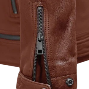 Genuine leather biker jacket for men