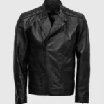 Removable Fur Collar Leather Jacket