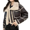 Womens Stylish High Quality Leather Cropped Jacket