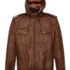 Hooded Leather Jacket