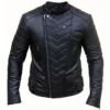 Men Biker Cross Zipper Leather Jacket