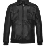 Classic Black Leather Jacket Men