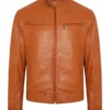 Mens Classy Brown Leather Jacket