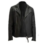 Mens Conroy Rugged Leather Biker Jacket