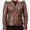 Mens Motorcycle Brown Leather Jacket