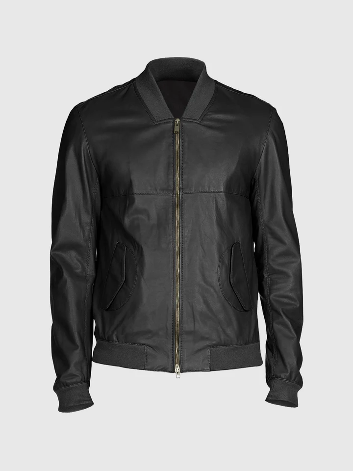 Striker Men's Black Leather Bomber Jacket