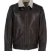 Mens Teddy Brown Leather Jacket