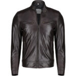 Men’s Stylish Coffee Brown Leather Jacket