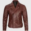 Double Rider Vintage Brown Biker Leather Jacket