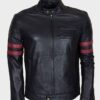 Men’s Red Striped Mayhem Retro Black Jacket