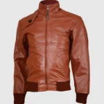 Fashion Centric Tan Brown Leather Jacket for Men