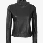 Arezzo Black Leather Cafe Racer Jacket