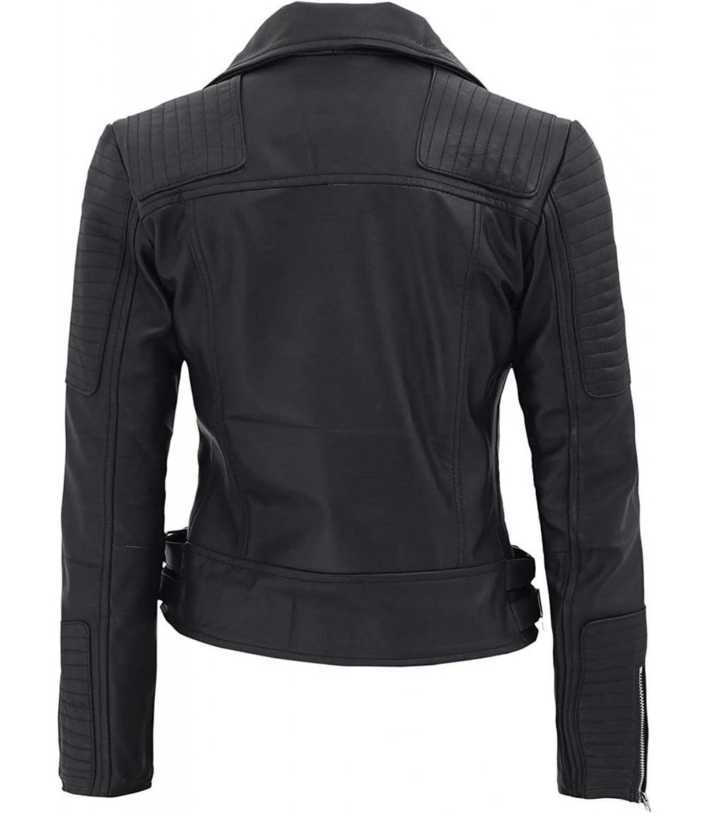 Real Leather Womens Biker Jacket