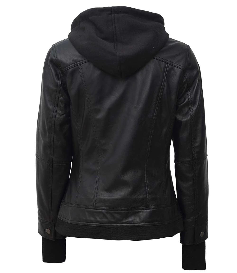 Black Leather Bomber Jacket