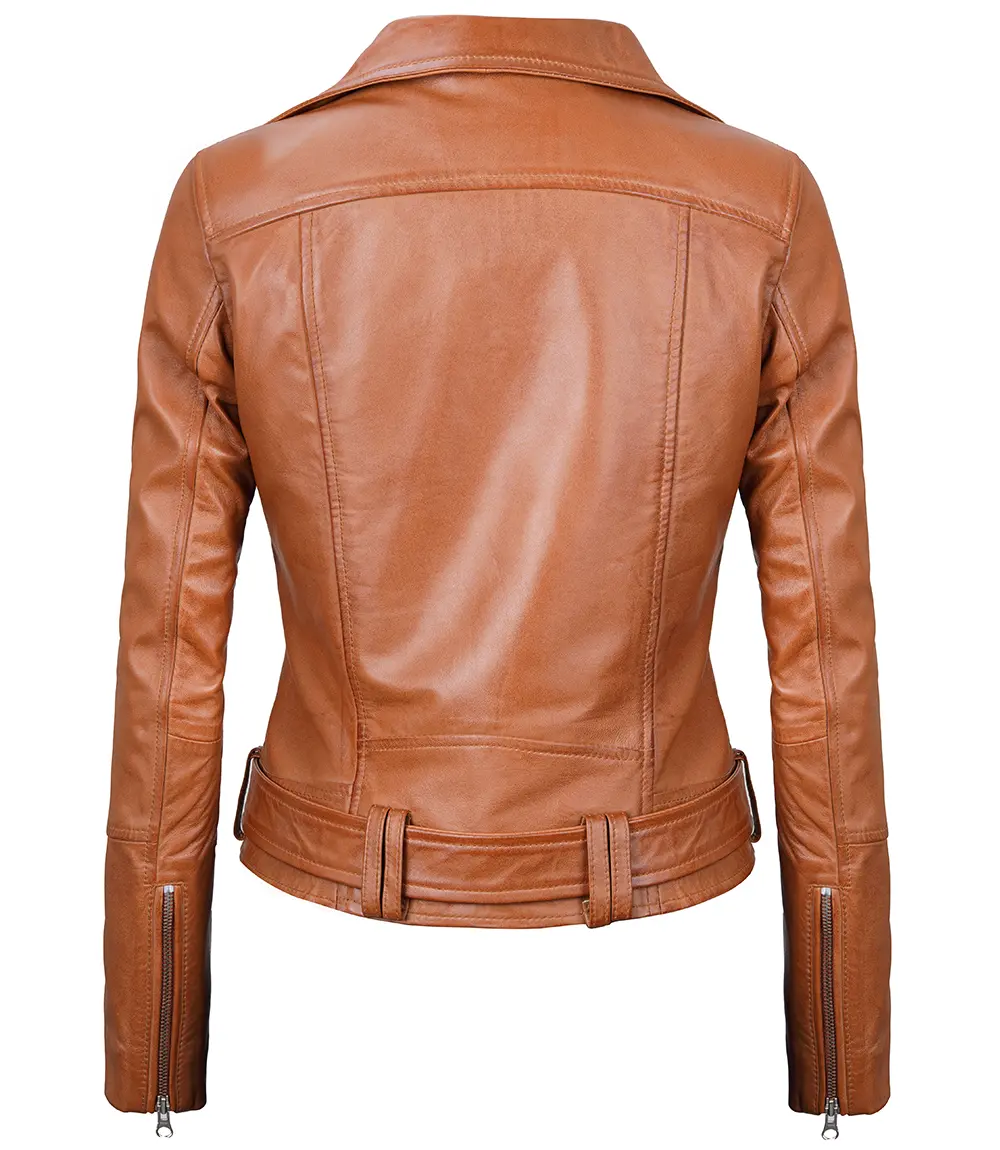 Light Brown Biker Leather Jacket