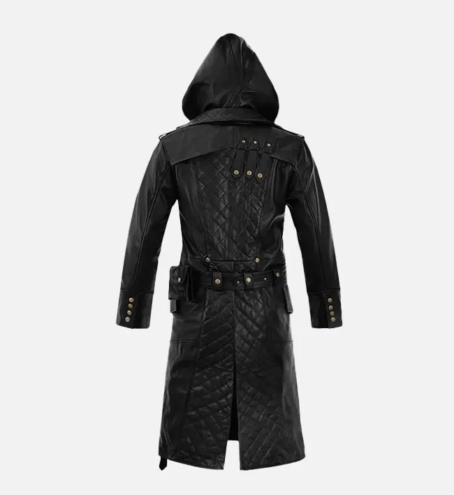 Rylar Hooded Leather Duster Coat