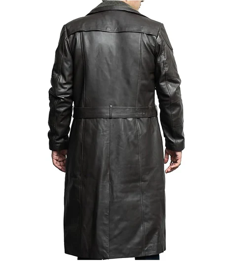 Klyra Dark Aesthetic Leather Duster Coat