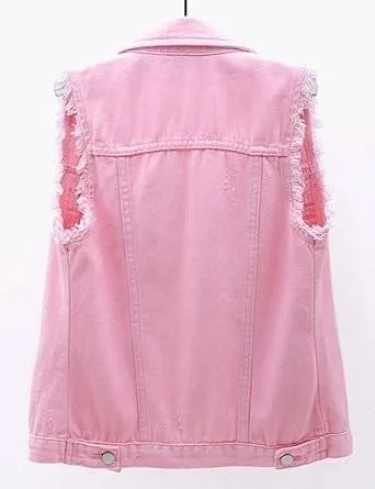 Denim Vest Pink