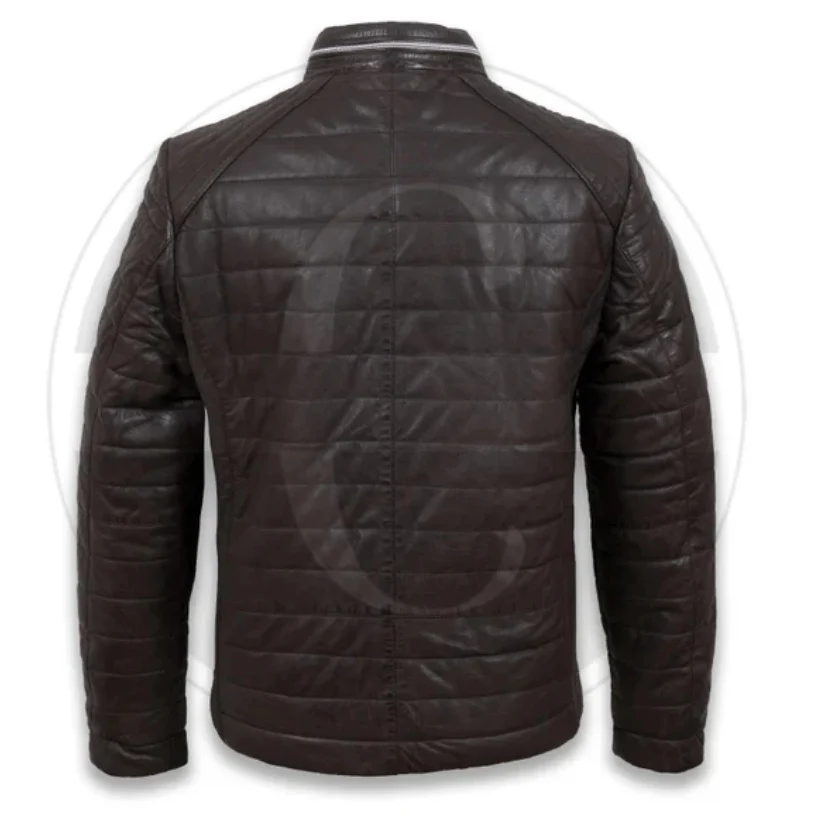 Men's Puffer Leather Jacket