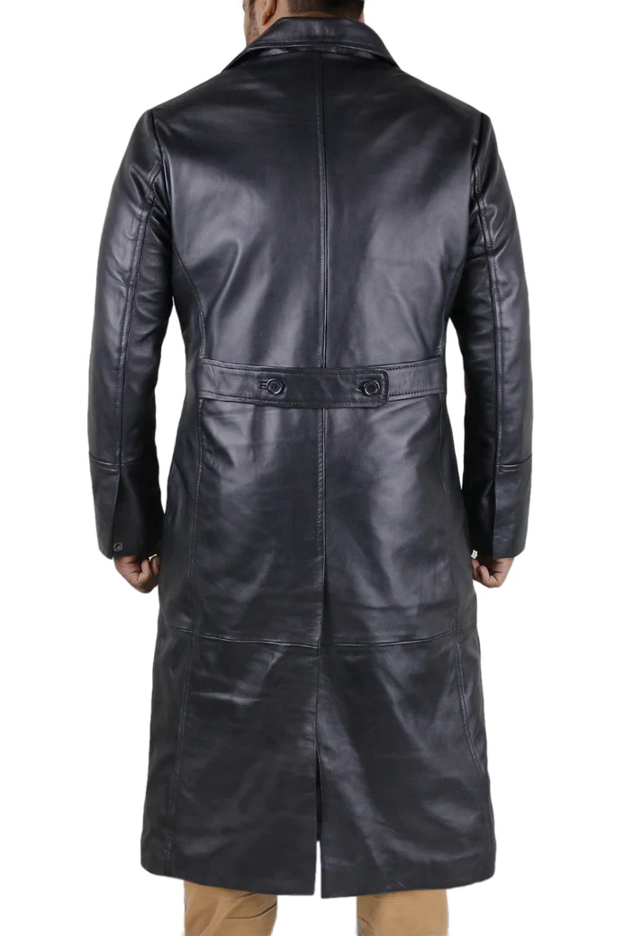 Oryth Classic Men's Winter Leather Chesterfield Coat
