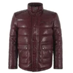Men's Puffer Real Leather Jacket