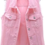 Classic Denim Vest Pink