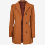 Barbara Rust Wool Coat For Women