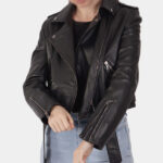 Women Black Leather Biker Jacket