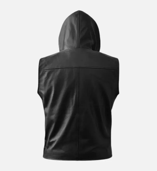 Men Black Pathfinder Biker Leather Vest