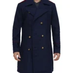 Mens Double Breasted Blue Wool Peacoat