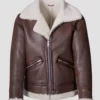 Women Brown Aurora Shearling Aviator Jacket
