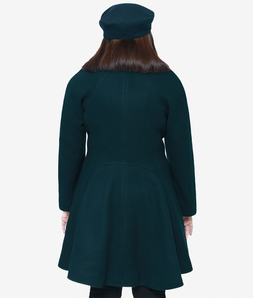 Ana Womens Forest Green Wool Coat