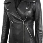 Womens Black Leather Biker Jacket