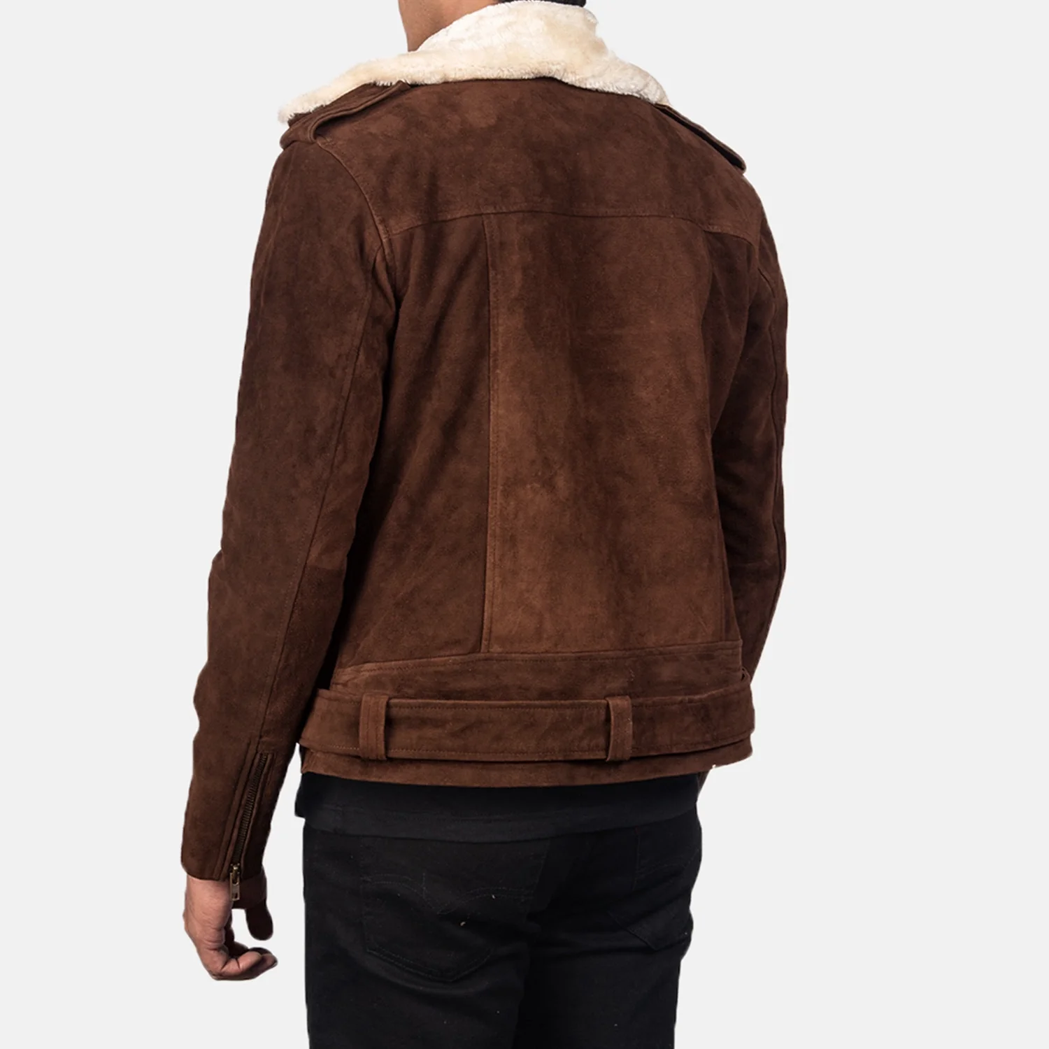 Men Furton Mocha Suede Biker Jacket