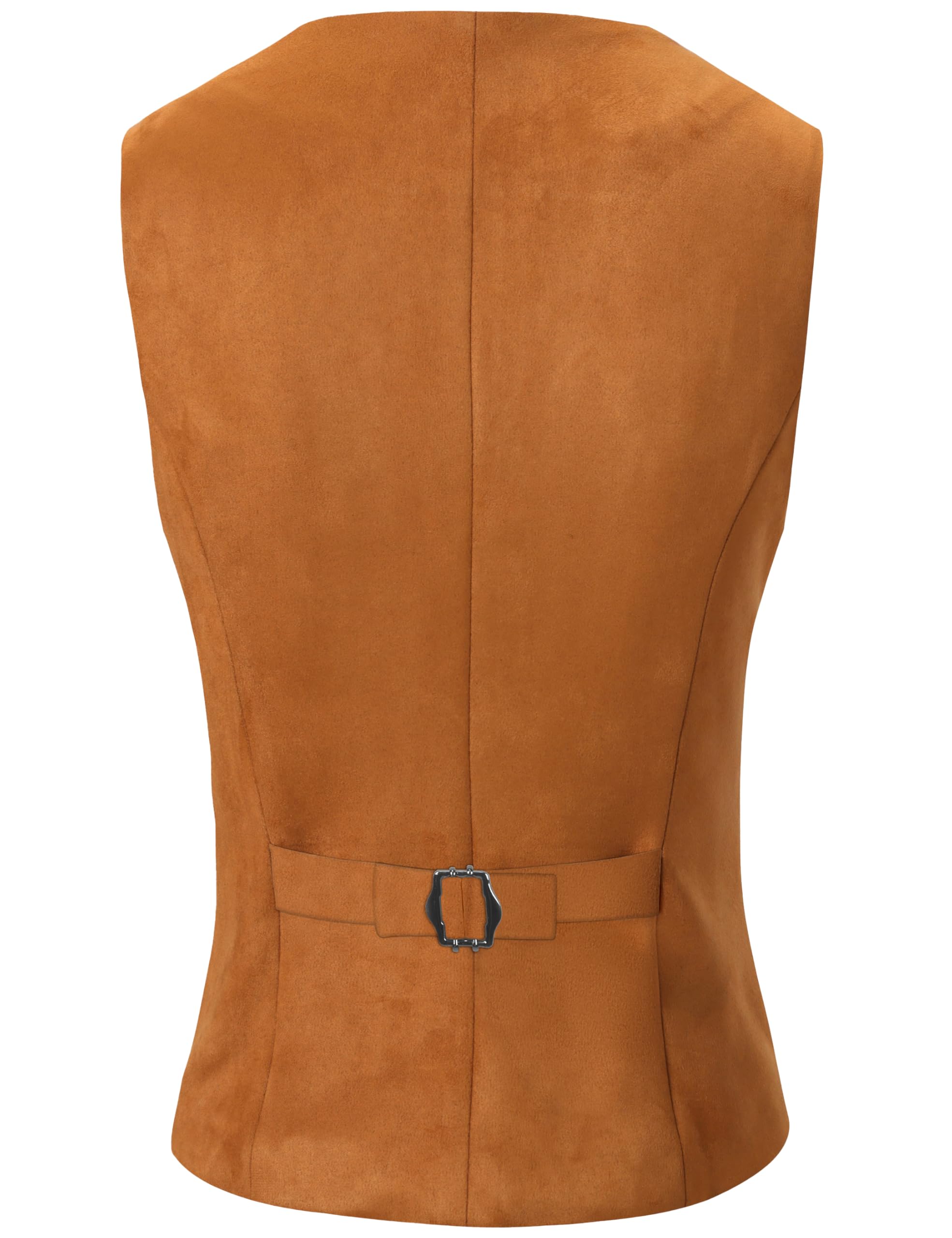 Women Tan Shadow Streak Leather Vest