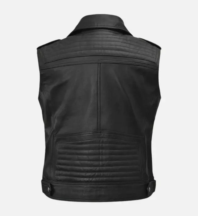 Men Road Sovereign Black Leather Vest