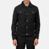 Men Stallon Black Suede Trucker Jacket
