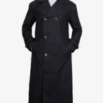 Mens Black Double Breasted Wool Peacoat