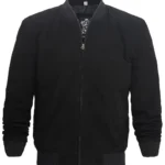 Men Adamsville Black Suede Bomber Jacket