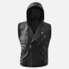 Men Black Pathfinder Biker Leather Vest
