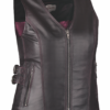Women Purple Leather Motorcycle Vest